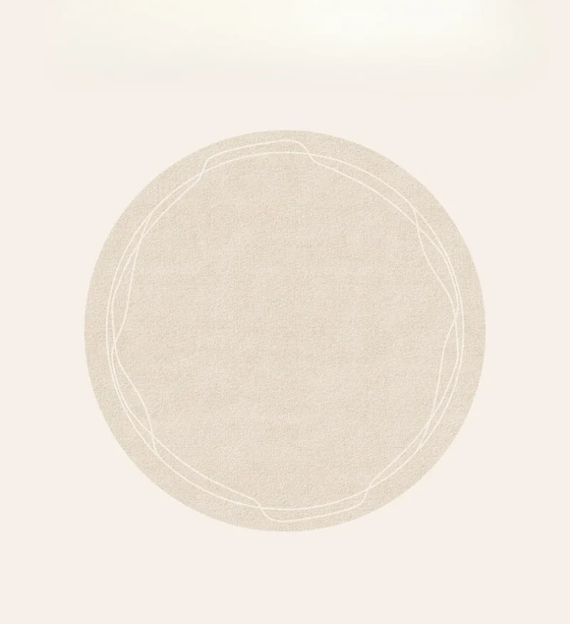 Round Rug Cream Wabi Sabi Luxury Non Slip Waterproof - Image 8