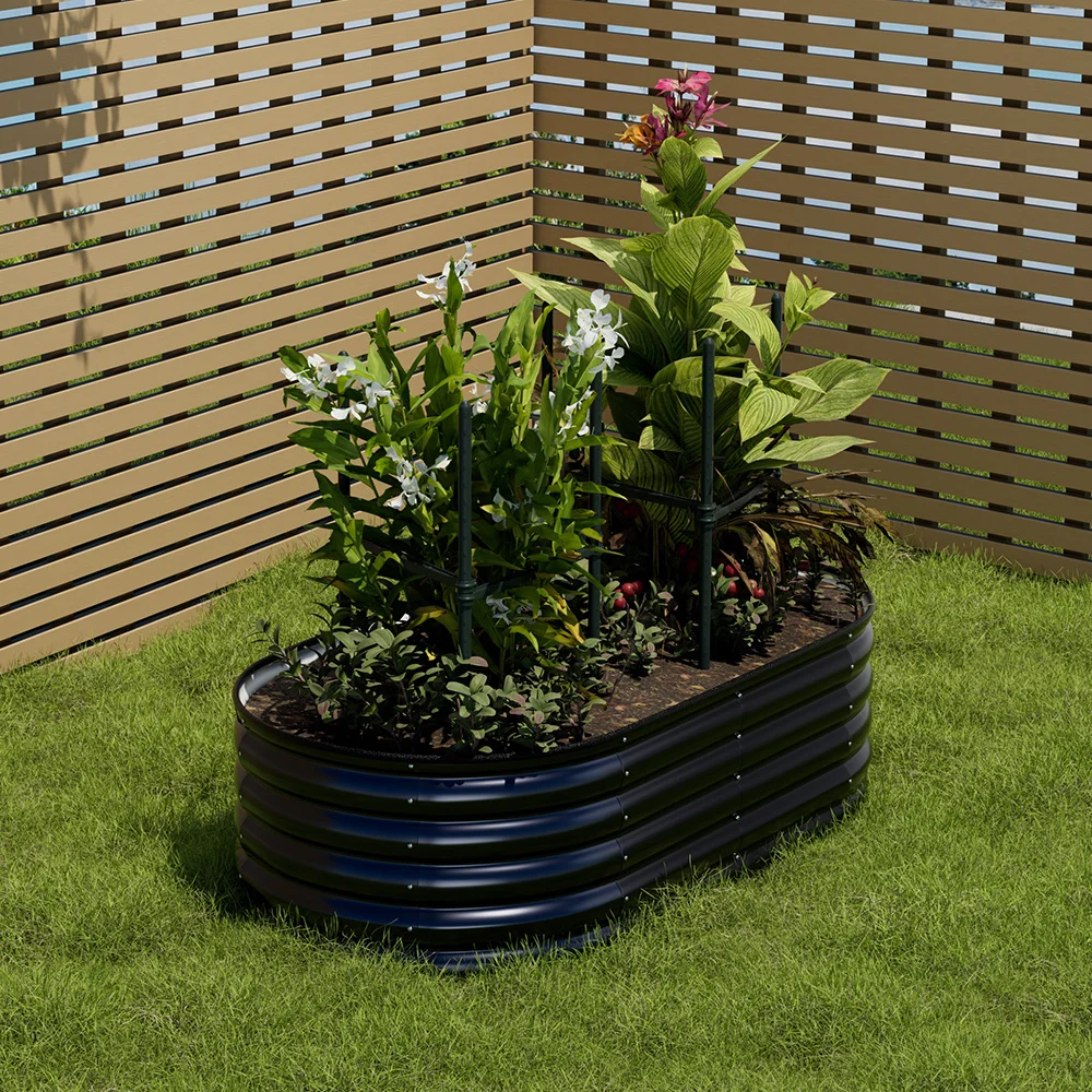 Large Galvanized Metal Raised Garden Bed with Open Bottom Design for Vegetables and Flowers, Durable and Easy to Assemble - Image 4