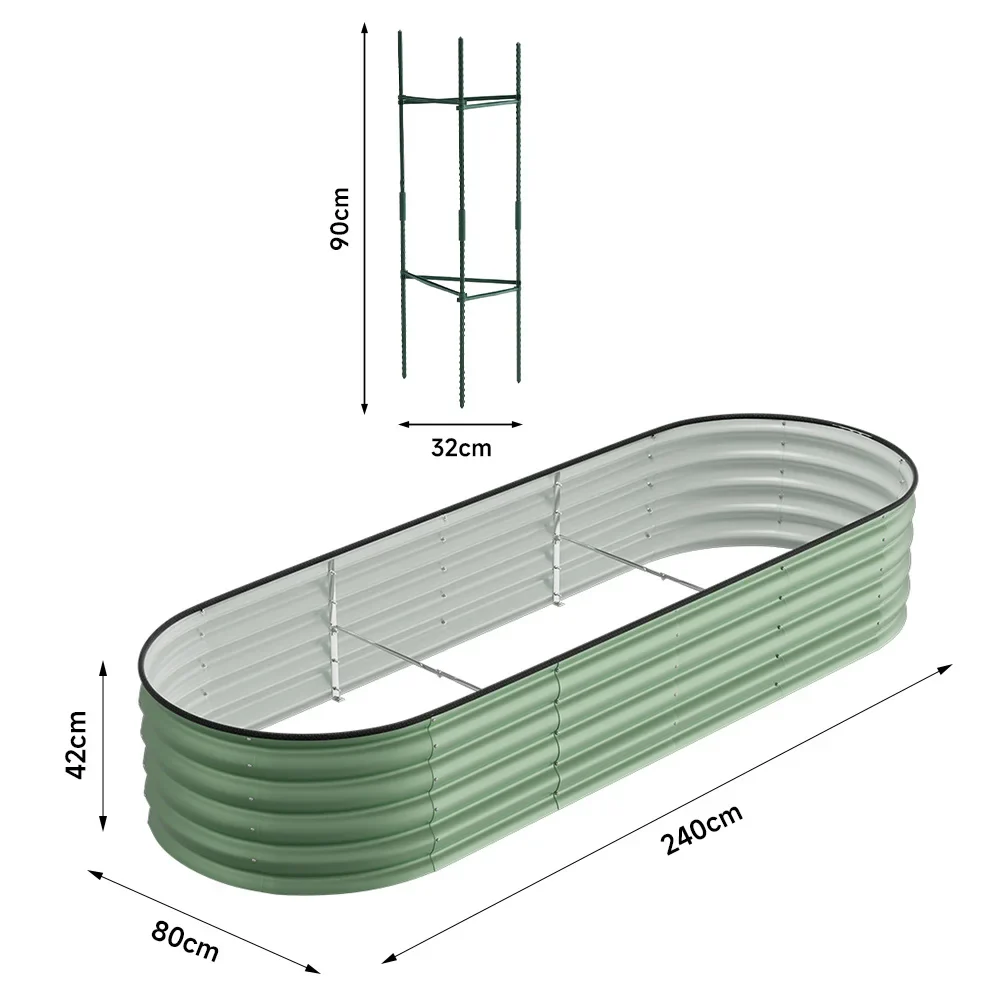 Large Galvanized Metal Raised Garden Bed with Open Bottom Design for Vegetables and Flowers, Durable and Easy to Assemble - Image 8