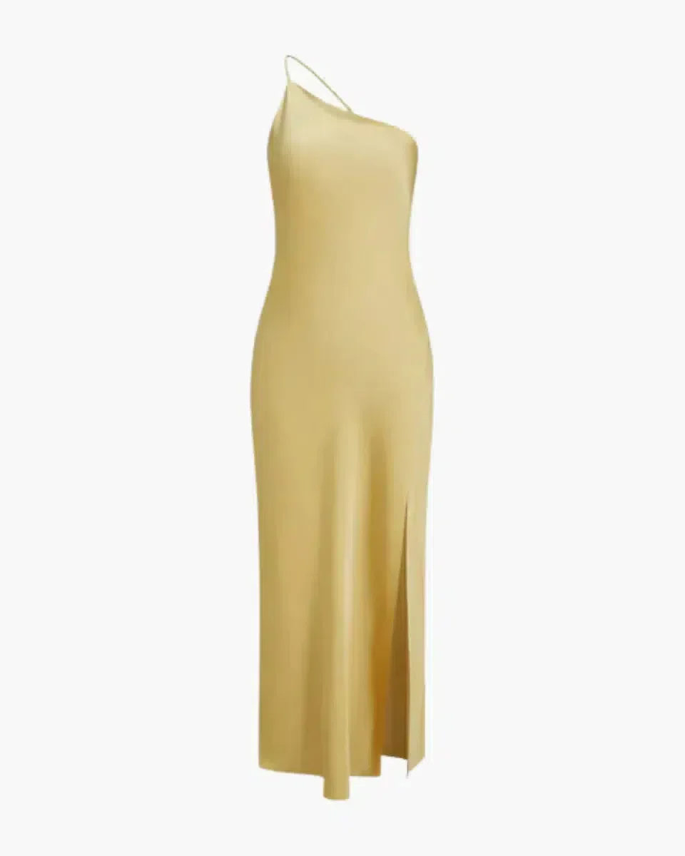 Layered Maxi Dress for Women with Crisscross Straps and Flowing Skirt in Vibrant Yellow for Summer Events - Image 7