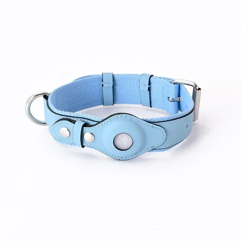 Leather Dog Collar Adjustable Padded Pet Collar With AirTag Holder Luxury Design All-Season Comfort Gift - Image 8