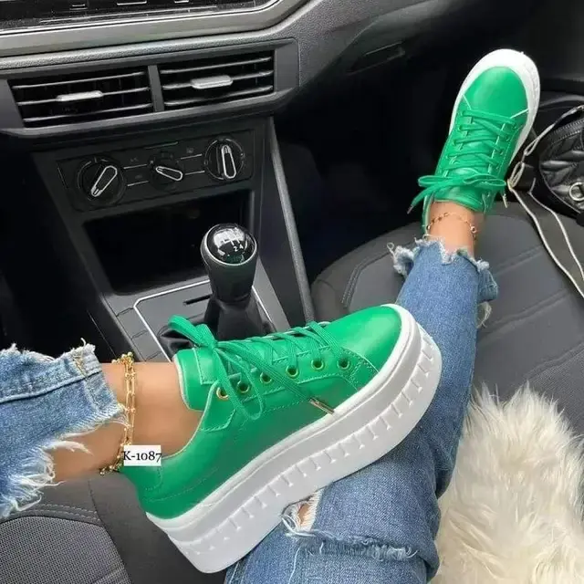 Leather Platform Shoes for Women, Thick Heel, Ergonomic Design, Casual and Semi-Formal Style - Image 12
