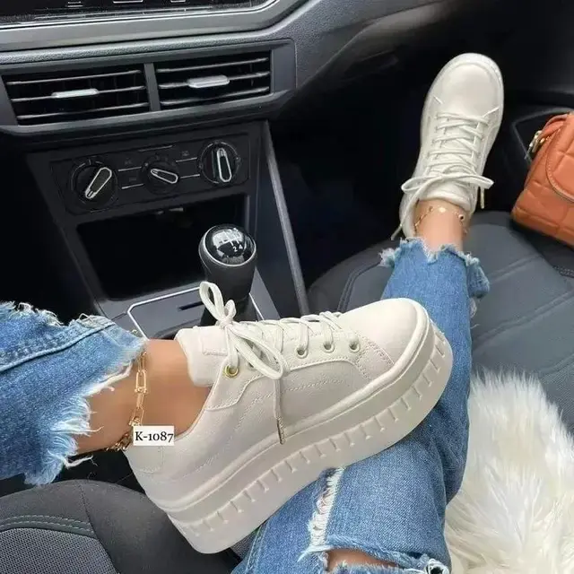 Leather Platform Shoes for Women, Thick Heel, Ergonomic Design, Casual and Semi-Formal Style - Image 26