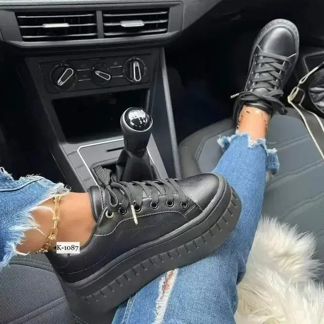 Leather Platform Shoes for Women, Thick Heel, Ergonomic Design, Casual and Semi-Formal Style - Image 39