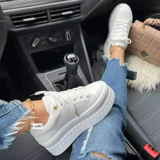 Leather Platform Shoes for Women, Thick Heel, Ergonomic Design, Casual and Semi-Formal Style - Image 56