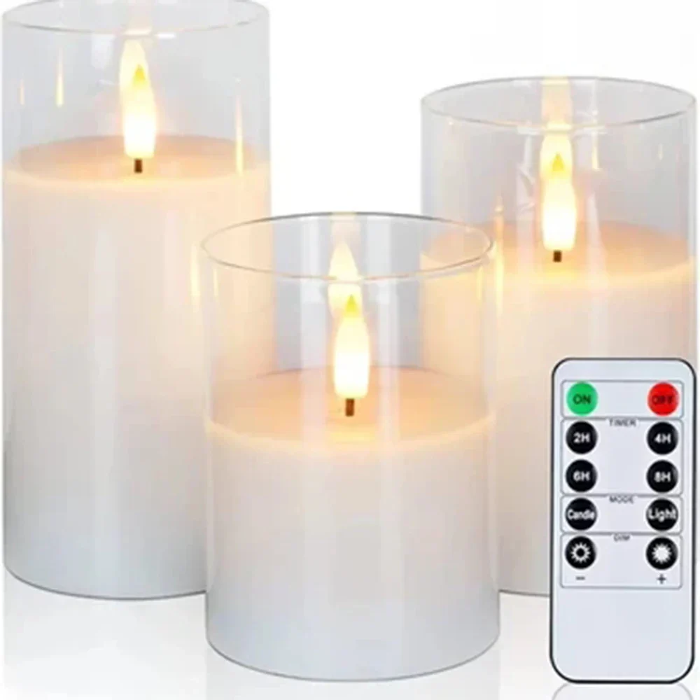 LED Candles Glass Flameless Candle Set With Remote Timer Holiday Christmas Wedding Decor 2025 Safe Ambiance - Image 7