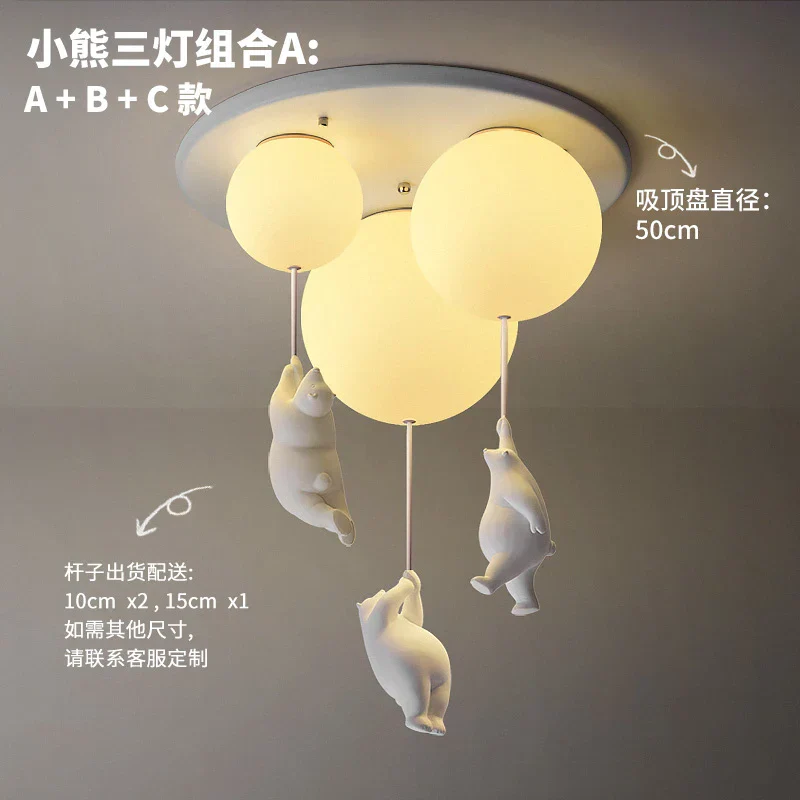 LED Ceiling Light Warm Cartoon Bear Design Kids Bedroom Ceiling Lamp Fall 2025 Cozy Nightlight Decor - Image 17