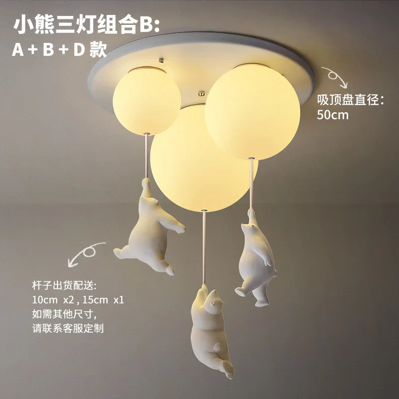 LED Ceiling Light Warm Cartoon Bear Design Kids Bedroom Ceiling Lamp Fall 2025 Cozy Nightlight Decor - Image 22