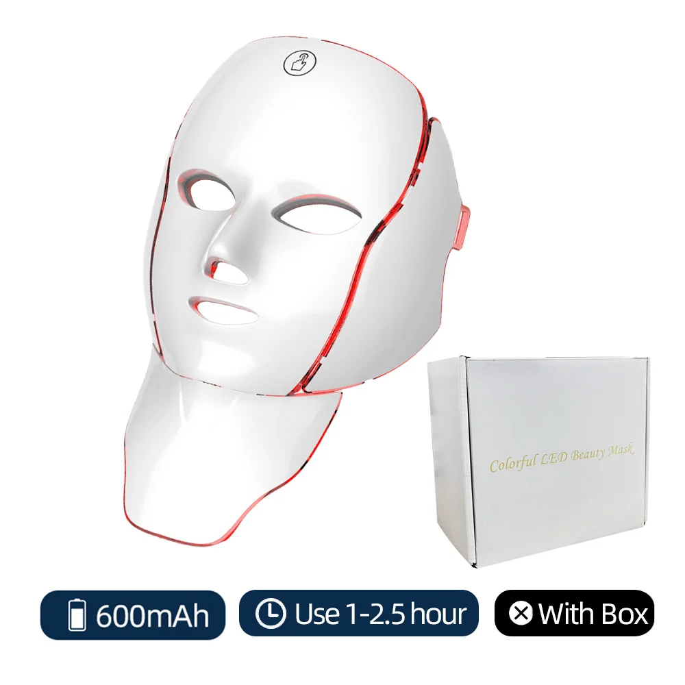 LED Face Mask 7-Color Wireless Photon Therapy Facial Neck Mask Winter 2025 Anti Aging Skin Tightening - Image 7