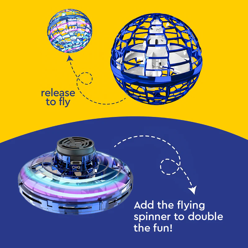 LED Flying Magic Orb Drone Toy - 360° Rotating UFO Ball for Kids, Safe & Rechargeable Fun - Image 7