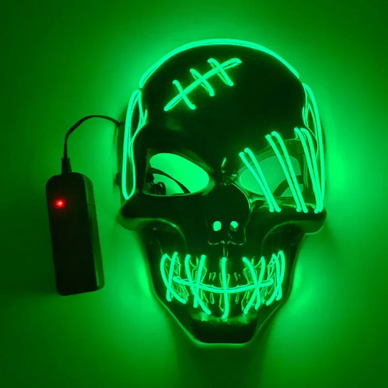 LED Glowing Skull Mask Full Face Halloween 2025 Cosplay - Image 17