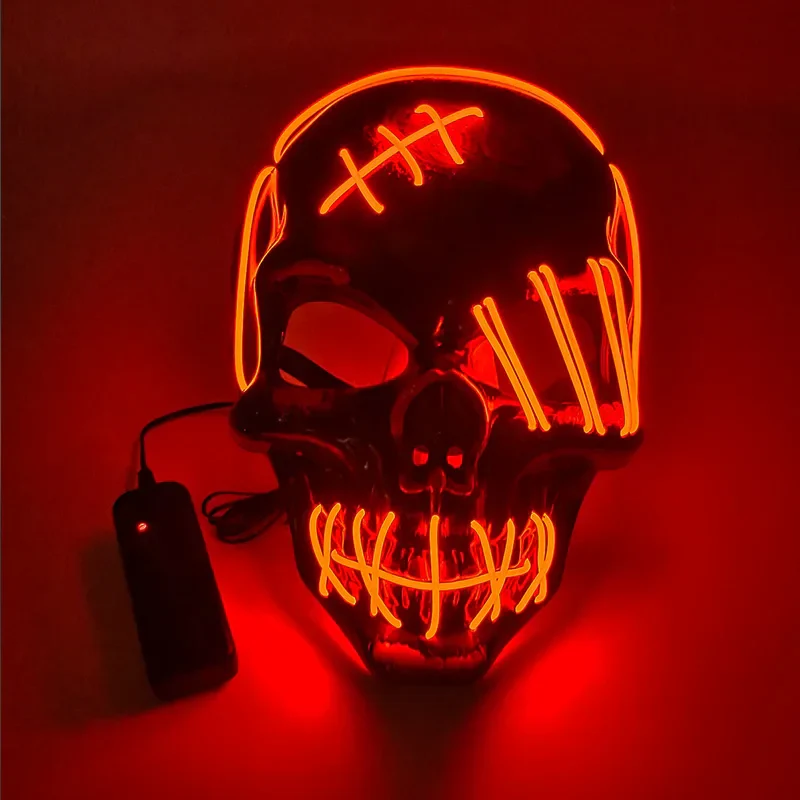 LED Glowing Skull Mask Full Face Halloween 2025 Cosplay - Image 22
