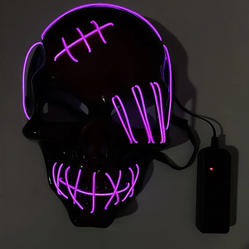 LED Glowing Skull Mask Full Face Halloween 2025 Cosplay - Image 24
