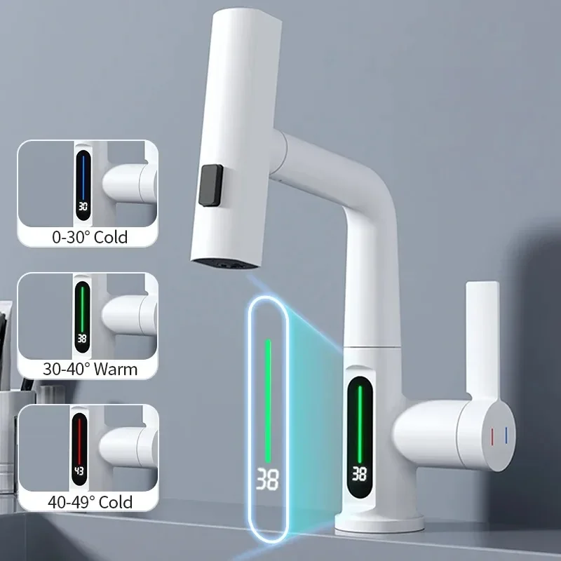 LED Intelligent Temperature Display Kitchen Faucet Tap - Hot and Cold Water Sink Faucet - Image 3