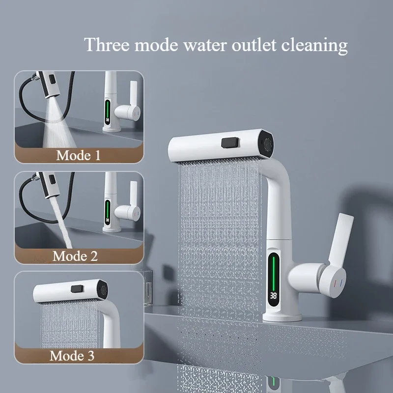 LED Intelligent Temperature Display Kitchen Faucet Tap - Hot and Cold Water Sink Faucet - Image 5