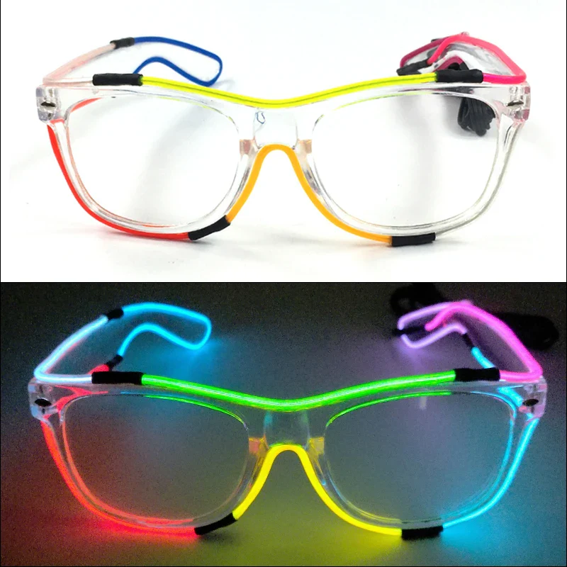LED Light Up Neon Glasses for Party - Glow in The Dark Party Supplies, EL Wire Party Favors - Image 3