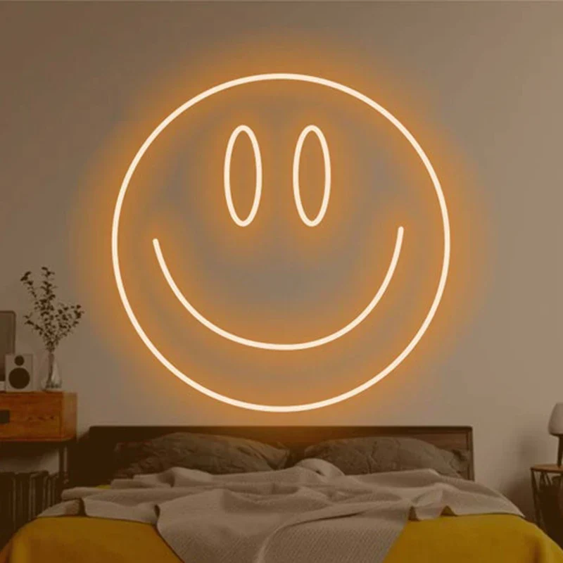 LED Neon Sign 35cm USB Powered Smile Face Wall Hanging Night Light Bedroom Decor Fall 2025 Gift - Image 10