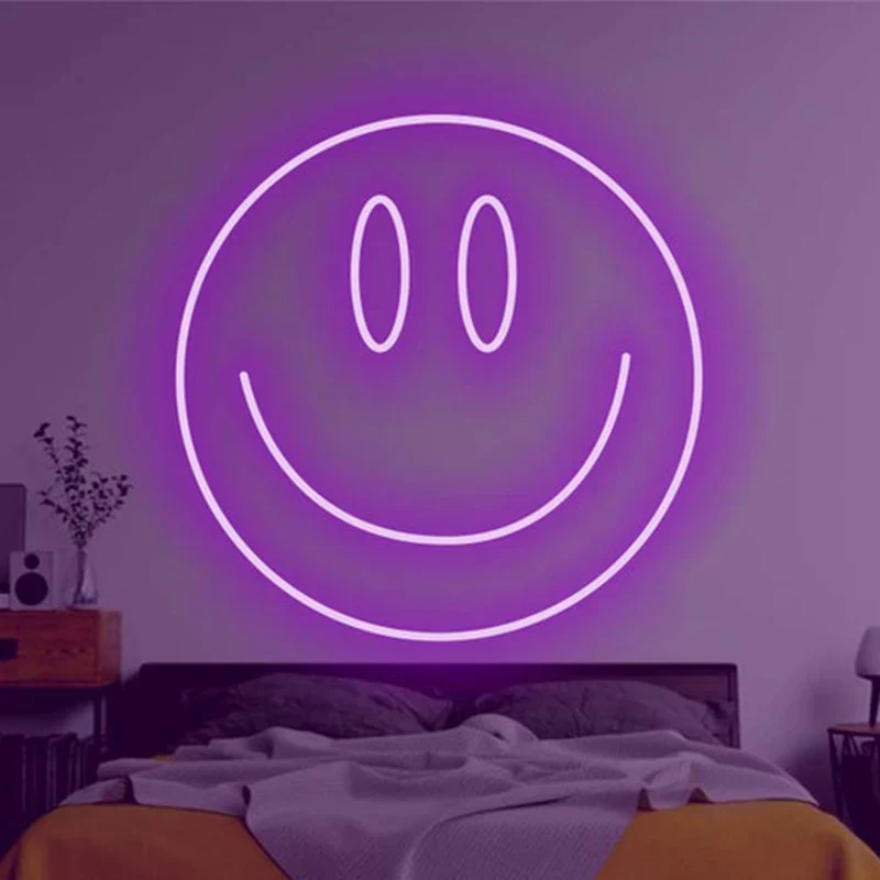 LED Neon Sign 35cm USB Powered Smile Face Wall Hanging Night Light Bedroom Decor Fall 2025 Gift - Image 21