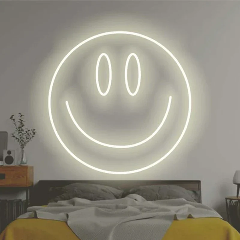 LED Neon Sign 35cm USB Powered Smile Face Wall Hanging Night Light Bedroom Decor Fall 2025 Gift - Image 22