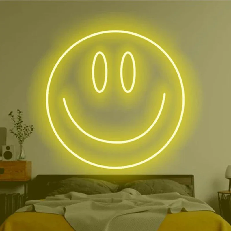 LED Neon Sign 35cm USB Powered Smile Face Wall Hanging Night Light Bedroom Decor Fall 2025 Gift - Image 24