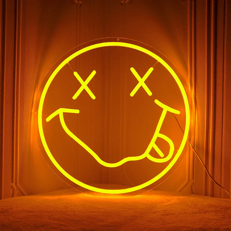 LED Neon Sign 35cm USB Powered Smile Face Wall Hanging Night Light Bedroom Decor Fall 2025 Gift - Image 3