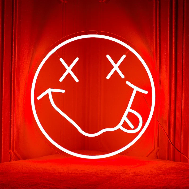 LED Neon Sign 35cm USB Powered Smile Face Wall Hanging Night Light Bedroom Decor Fall 2025 Gift - Image 4
