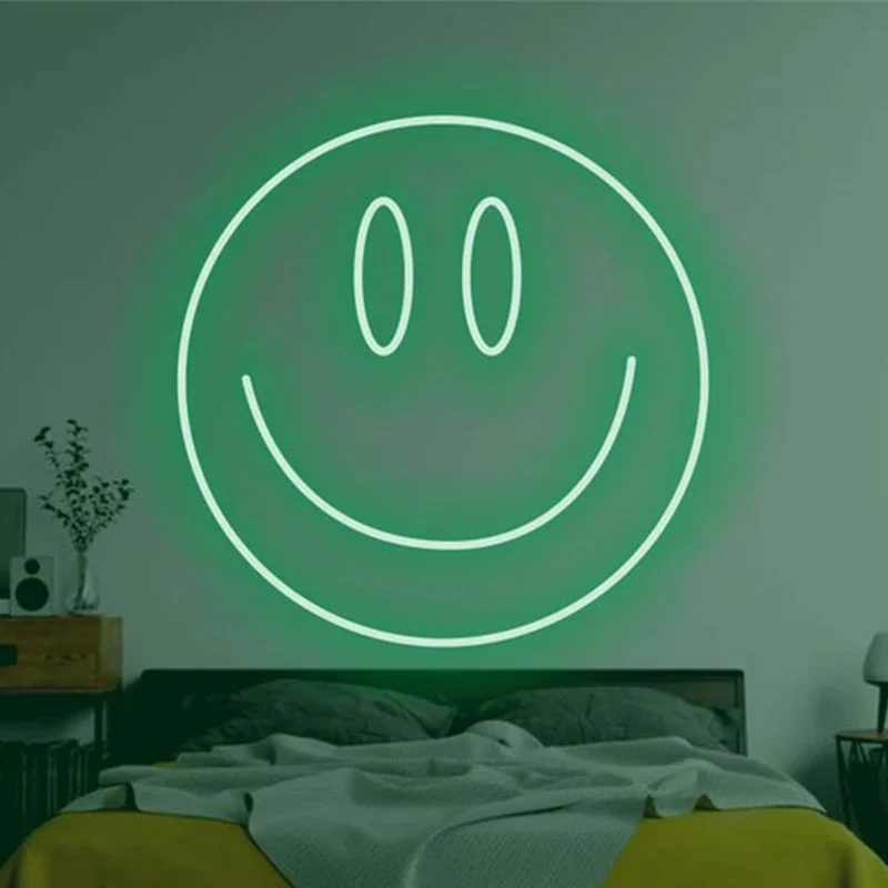 LED Neon Sign 35cm USB Powered Smile Face Wall Hanging Night Light Bedroom Decor Fall 2025 Gift - Image 7