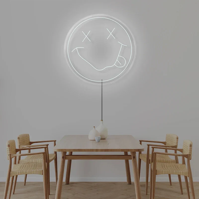 LED Neon Sign 35cm USB Powered Smile Face Wall Hanging Night Light Bedroom Decor Fall 2025 Gift - Image 8