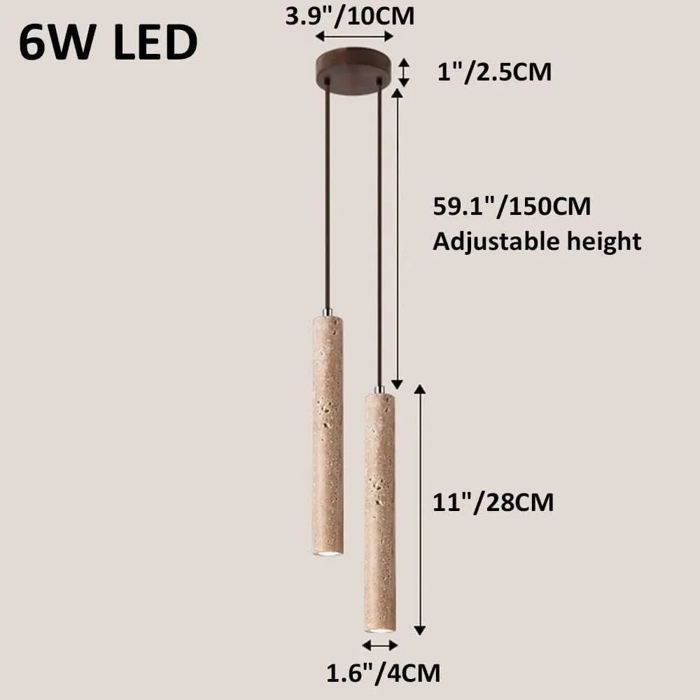 Japandi LED Pendant Lamp Wood Tube Japan Style Bedroom Light - Image 20