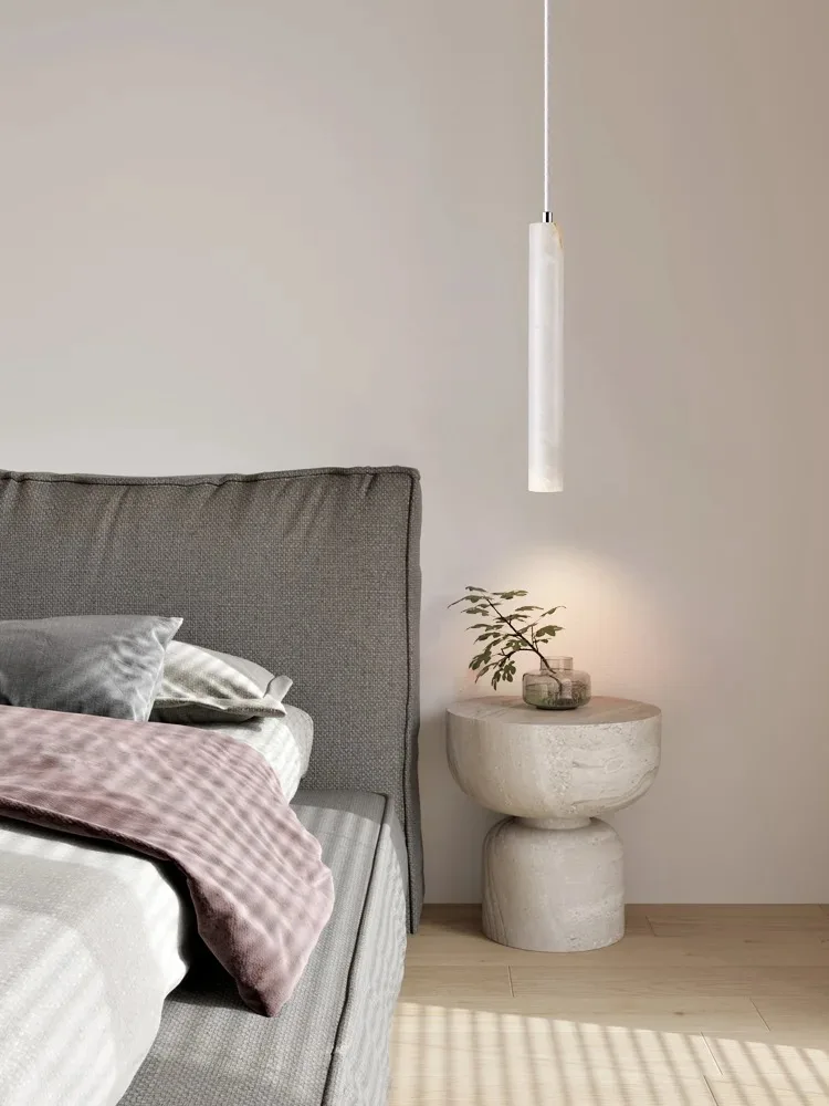 Japandi LED Pendant Lamp Wood Tube Japan Style Bedroom Light - Image 3