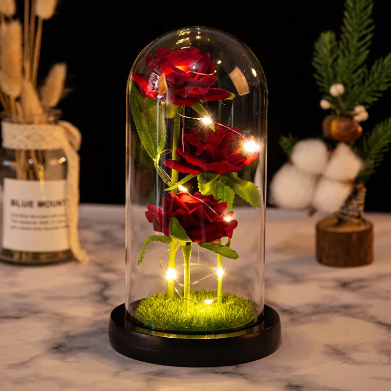 LED Rose Glass Cover Ornament - Romantic Valentine's Day Gift and Wedding Decor - Image 10