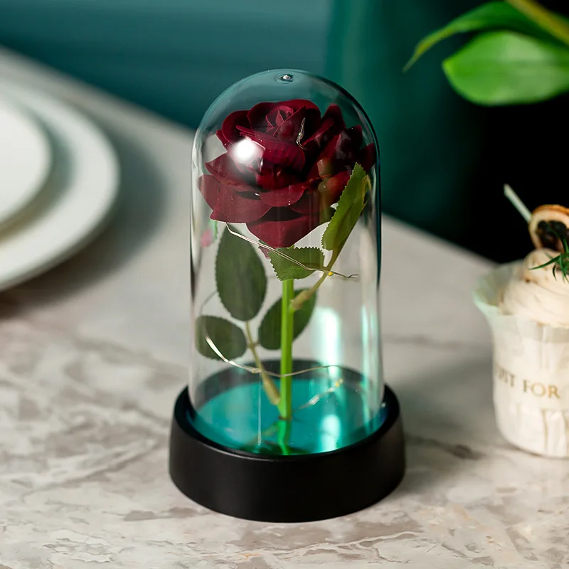 LED Rose Glass Cover Ornament - Romantic Valentine's Day Gift and Wedding Decor - Image 11