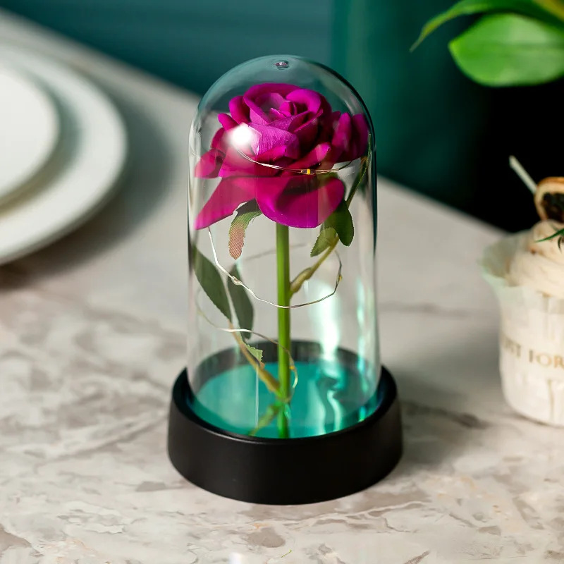 LED Rose Glass Cover Ornament - Romantic Valentine's Day Gift and Wedding Decor - Image 13