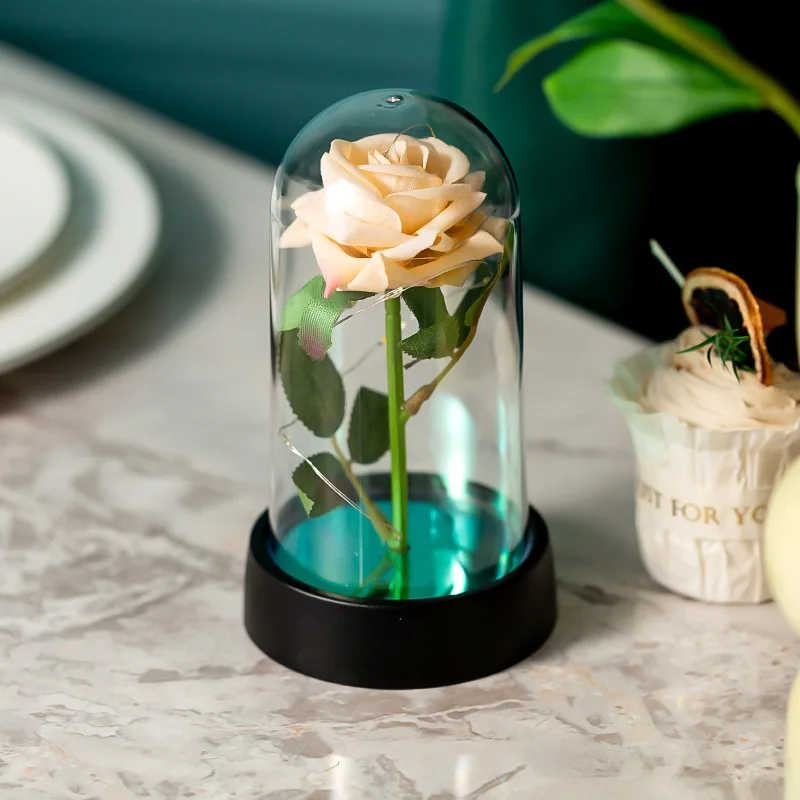 LED Rose Glass Cover Ornament - Romantic Valentine's Day Gift and Wedding Decor - Image 14