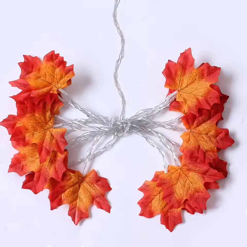 LED String Lights Maple Leaf Garland Halloween Fall 2025 Decor Warm Amber Glow Doorway Accent Lighting - Image 5
