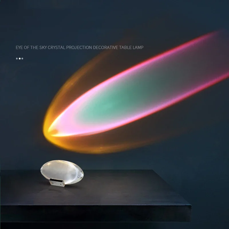 LED Table Lamp Crystal Projector Oval Glass Bedside Lamp Fall 2025 Halloween Mood Lighting Decor - Image 3