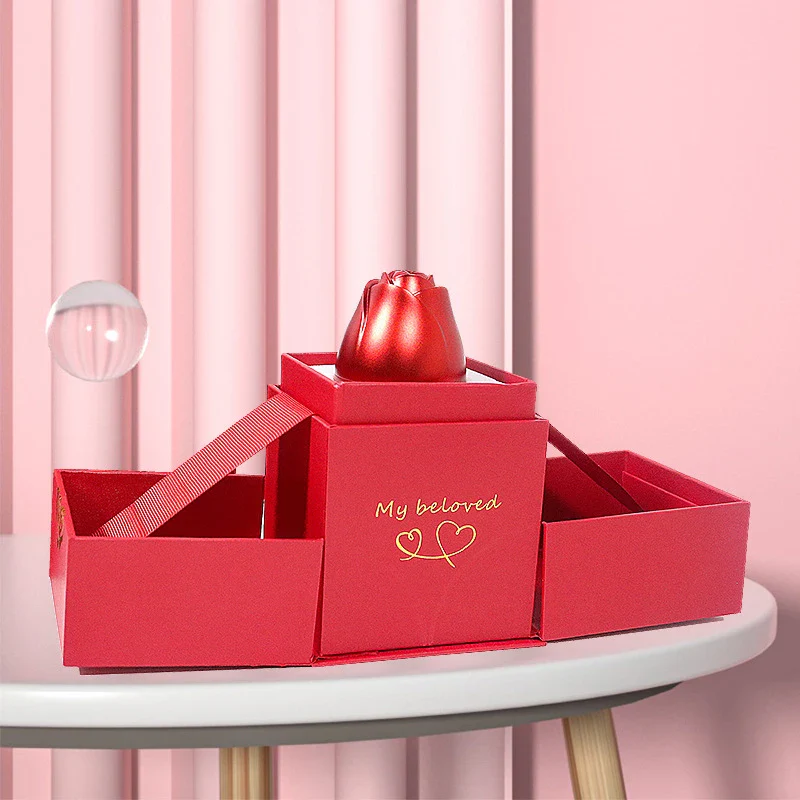 Lifting Rose Gift Box Necklace Ring Display Box For Women - Image 3
