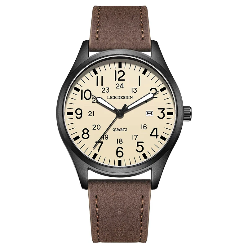 Quartz Watch Beige Dial Nylon Strap Waterproof Luminous - Image 11