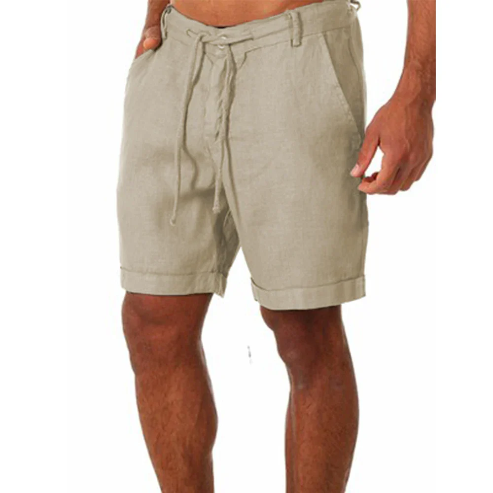 Lightweight Breathable Cotton Linen Summer Shorts for Men, Relaxed Fit Casual Beach Wear - Image 7