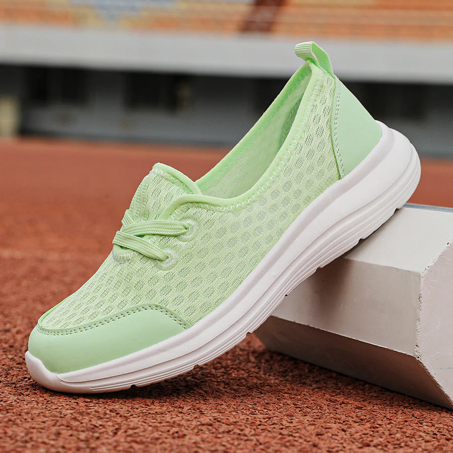 Lightweight Breathable Women’s Lace-Up Sneakers - Low-Profile Round-Toe, Mesh Upper, For Everyday Wear - Image 5