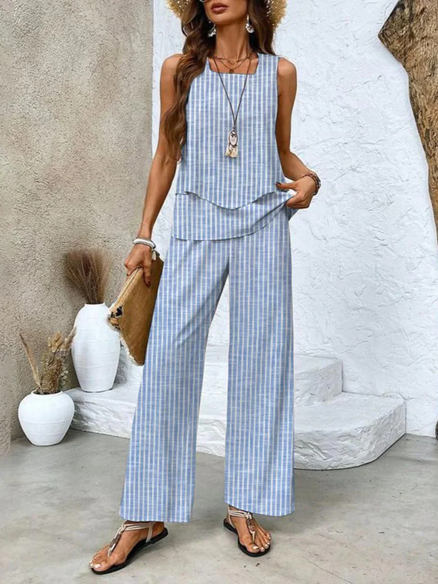 Lightweight & breathable women’s summer ensemble – sleeveless top, airy fabric, for warm days - Image 7