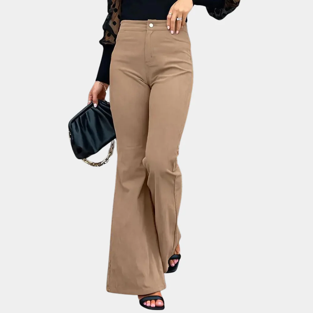 Lightweight & comfortable women’s wide-leg pants – high-waisted corduroy, for summer - Image 3