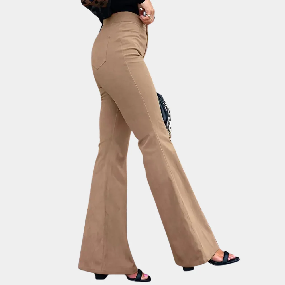 Lightweight & comfortable women’s wide-leg pants – high-waisted corduroy, for summer - Image 4