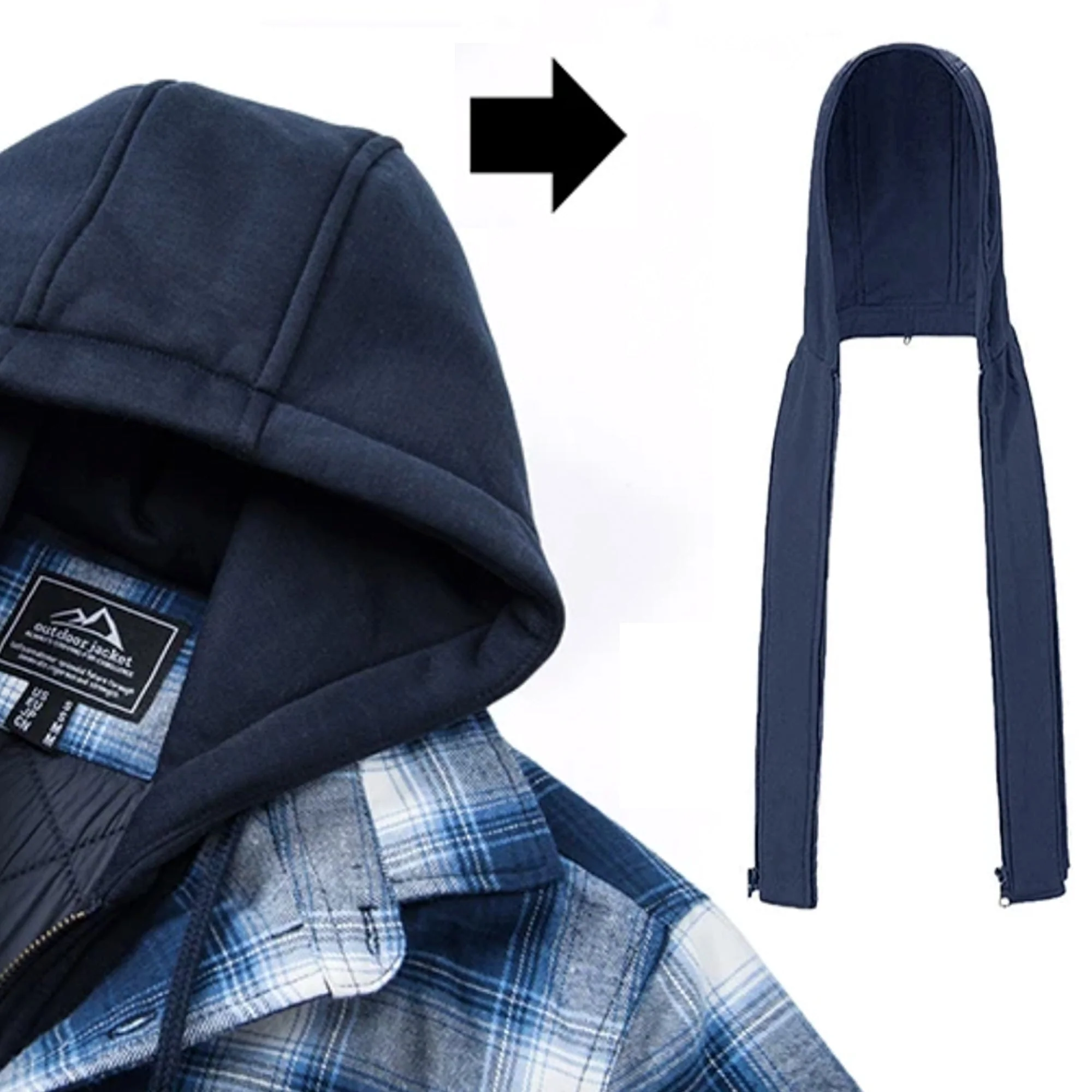 Lightweight Cozy Men's Hooded Jacket - Shirt Style, Fleece - Image 7