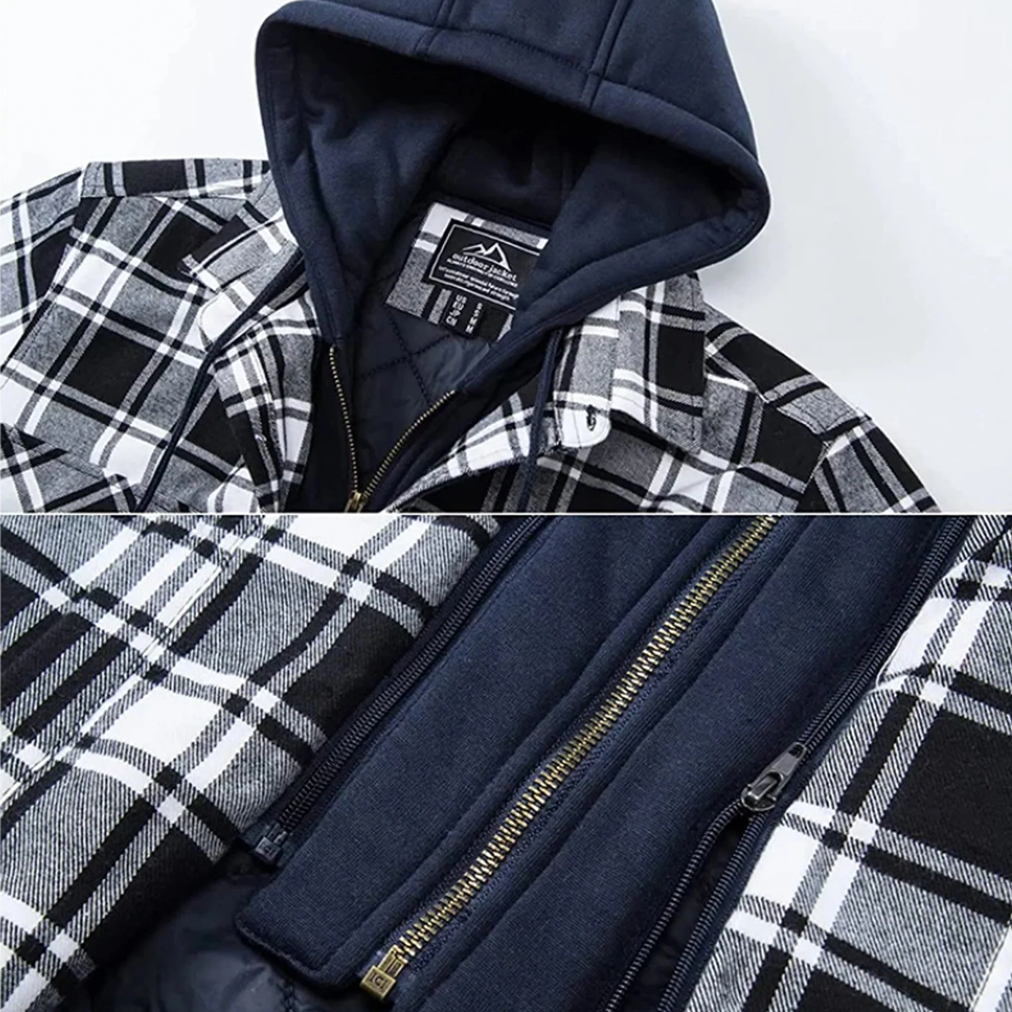 Lightweight Cozy Men's Hooded Jacket - Shirt Style, Fleece - Image 8