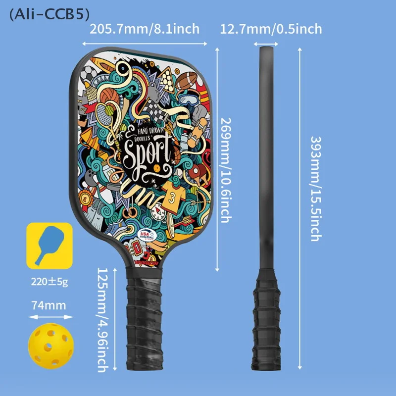 Lightweight Fiberglass Pickleball Paddle Set with Carry Bag and Accessories for All Skill Levels - Image 2