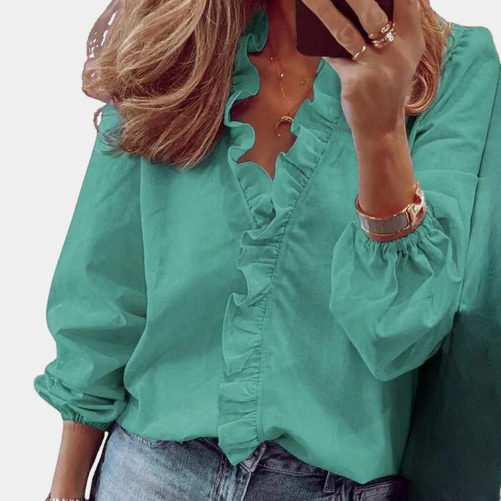 Lightweight & Flattering women’s blouse – relaxed fit, breathable cotton, for summer - Image 2
