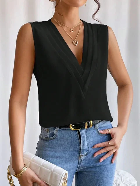 Lightweight & flattering women’s blouse – sleeveless pleated design, high-quality fabric, for elegant occasions - Image 11