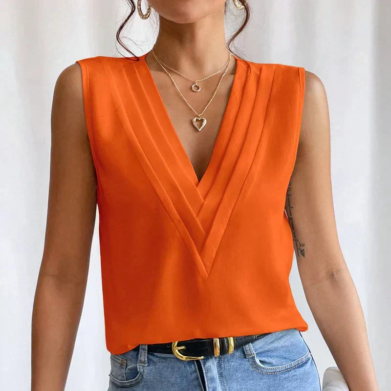 Lightweight & flattering women’s blouse – sleeveless pleated design, high-quality fabric, for elegant occasions - Image 5