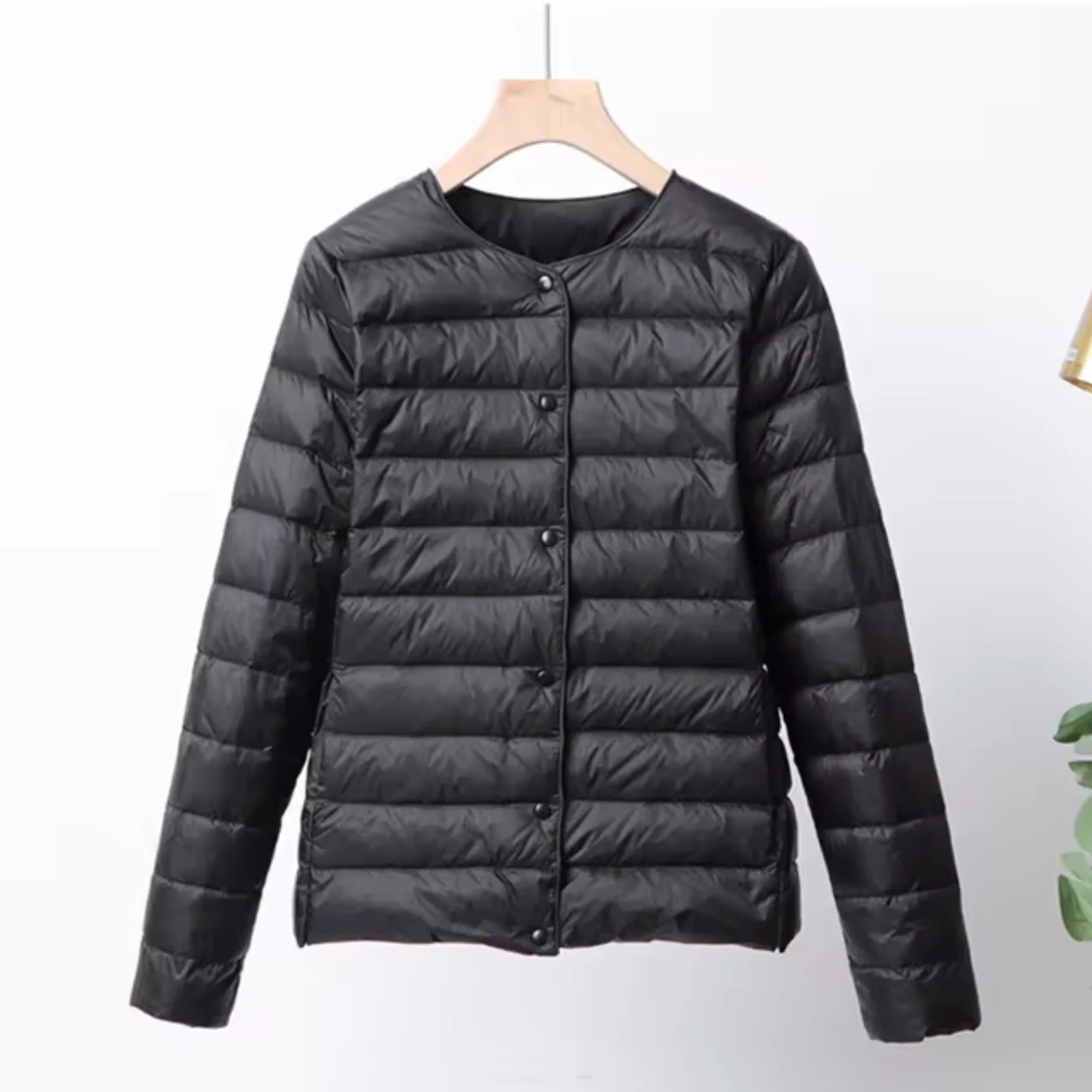 Lightweight Flattering Womens Down Jacket - Short Quilted - Image 2